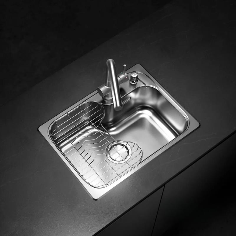 Kit Bacha De Cocina Johnson Acero Luxor Si55 + Accesorios