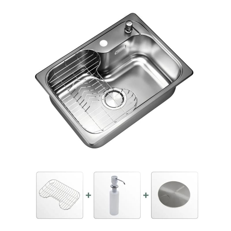 Kit Bacha De Cocina Johnson Acero Luxor Si55 + Accesorios