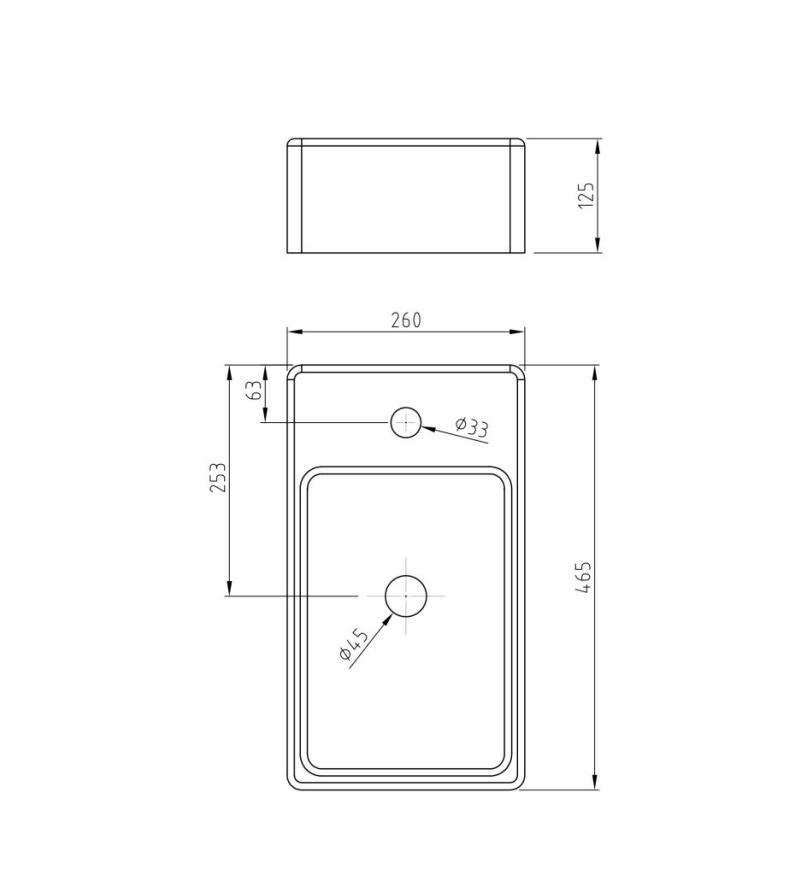 Bacha De Apoyar Rectangular Peirano Bch13 465x260x125mm