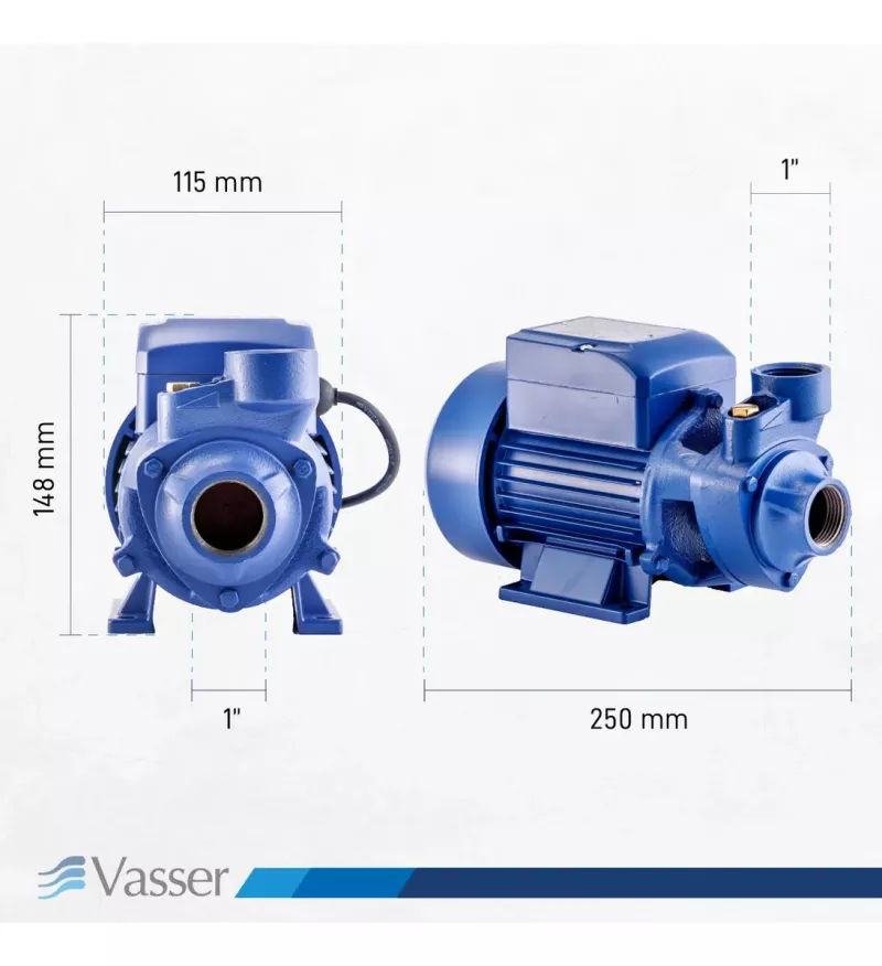 Bomba Periférica Vasser Motorarg QB60 0.5HP 26Mts