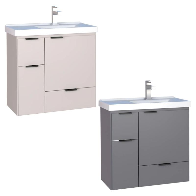 Vanitory Mueble Colgante Con Bacha Cozimax Orquidea 60