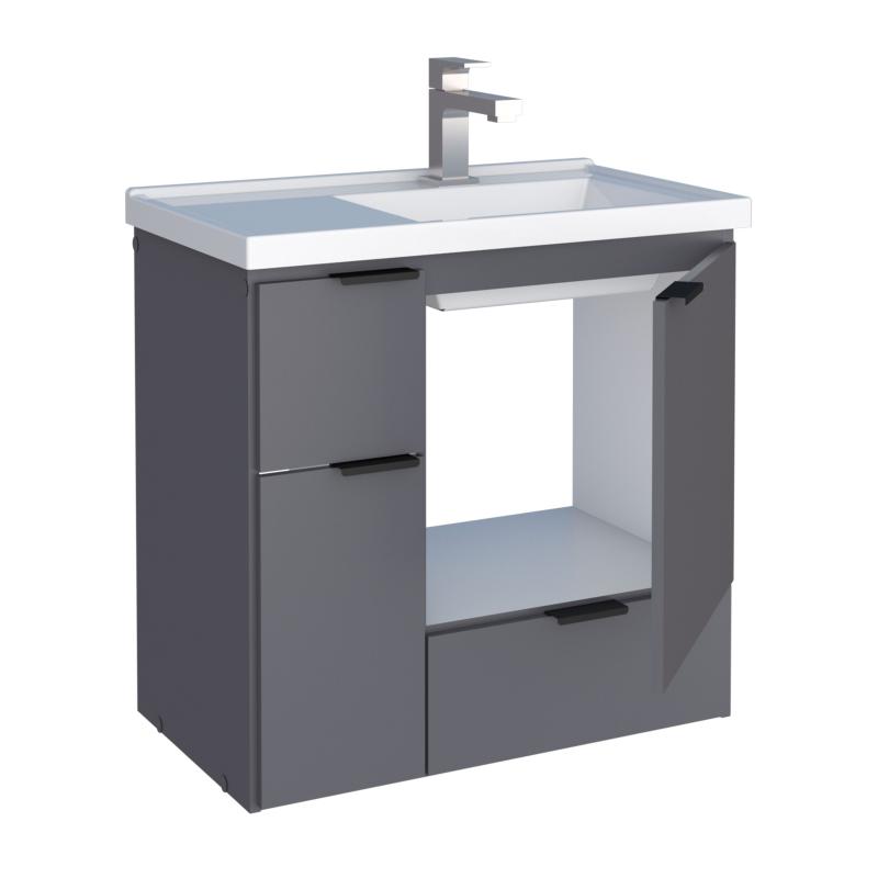 Vanitory Mueble Colgante Con Bacha Cozimax Orquidea 60