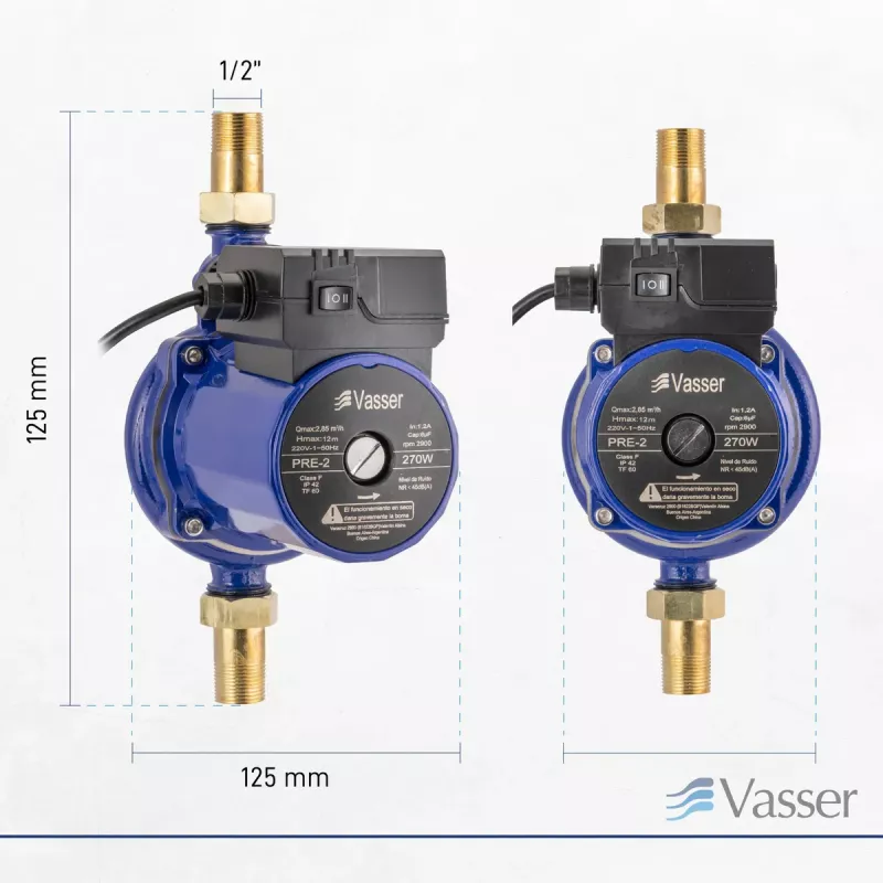 Bomba Presurizadora Vasser PRE2 hasta 3 Baños