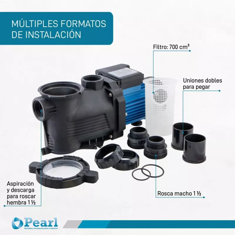 Bomba Piscina Electrobomba Autocebante Pearl Mini Pool 100m 1 Hp