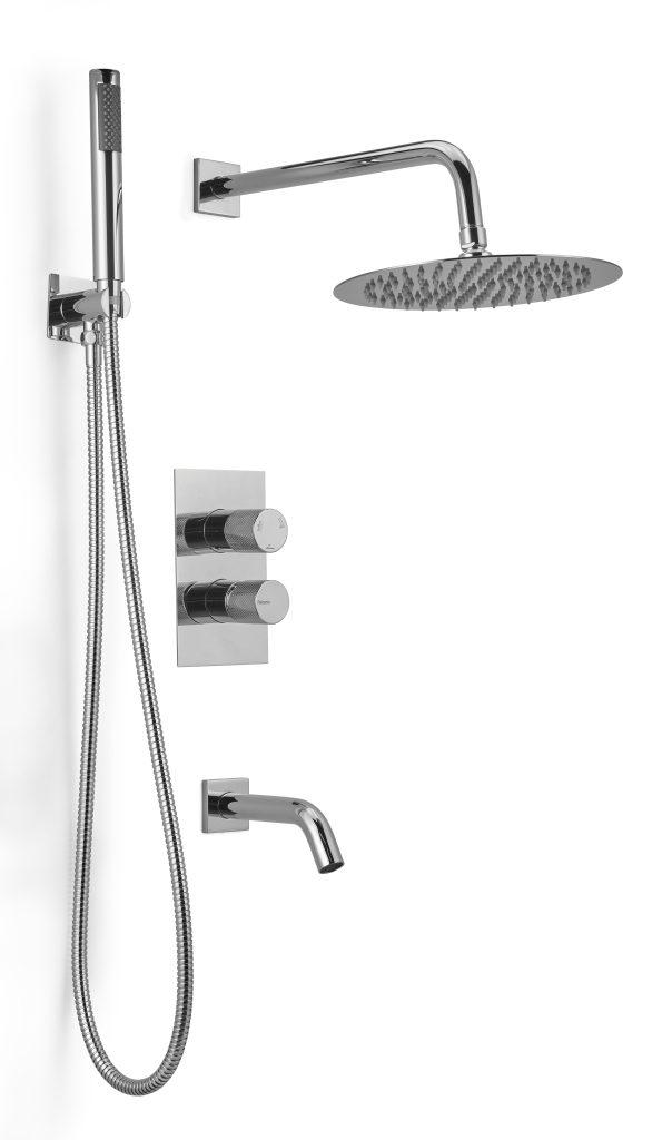 Ducha de Embutir Monocomando 3 funciones Peirano Fabric Cromo 80-200C