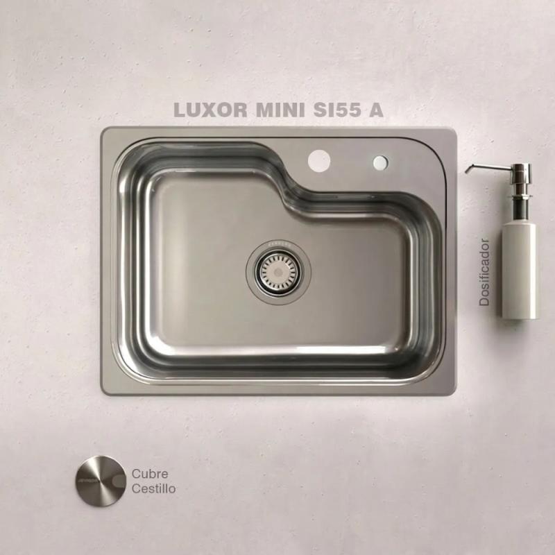 Kit Bacha De Cocina Johnson Acero Luxor Si55 + Accesorios