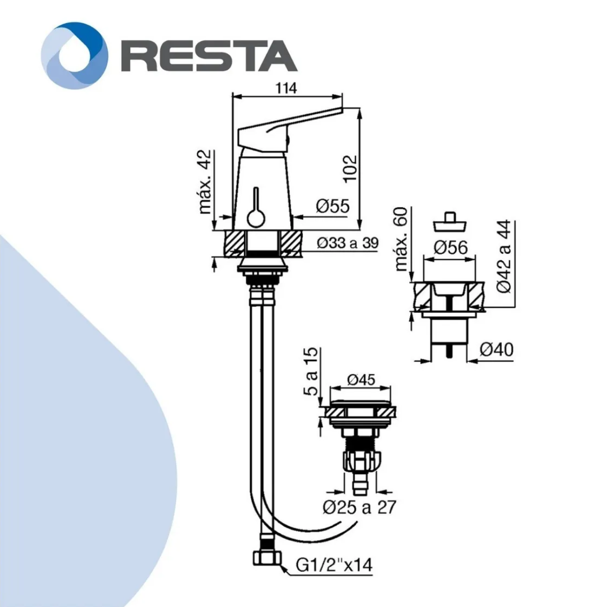 Griferia Monocomando Bidet Fv 0189/m4 Cromo