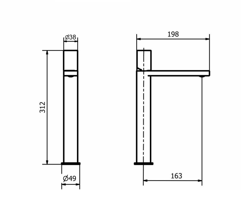Grifería Lavatorio Alto Piazza Lounge Cromo 10702