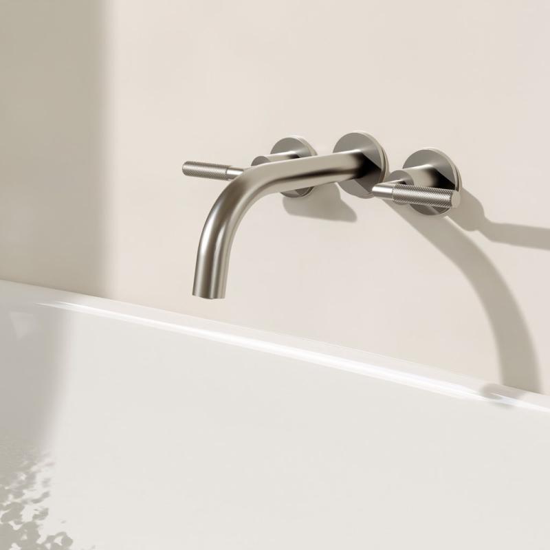 Grifería Lavatorio De Pared Bicomando Peirano Beat Niquel 62-201NI