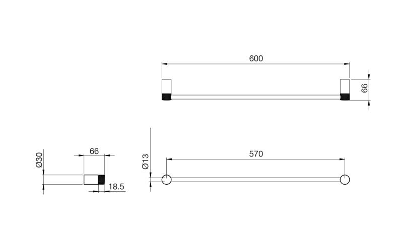 Toallero Barral Peirano Fabric Cromo 17010C