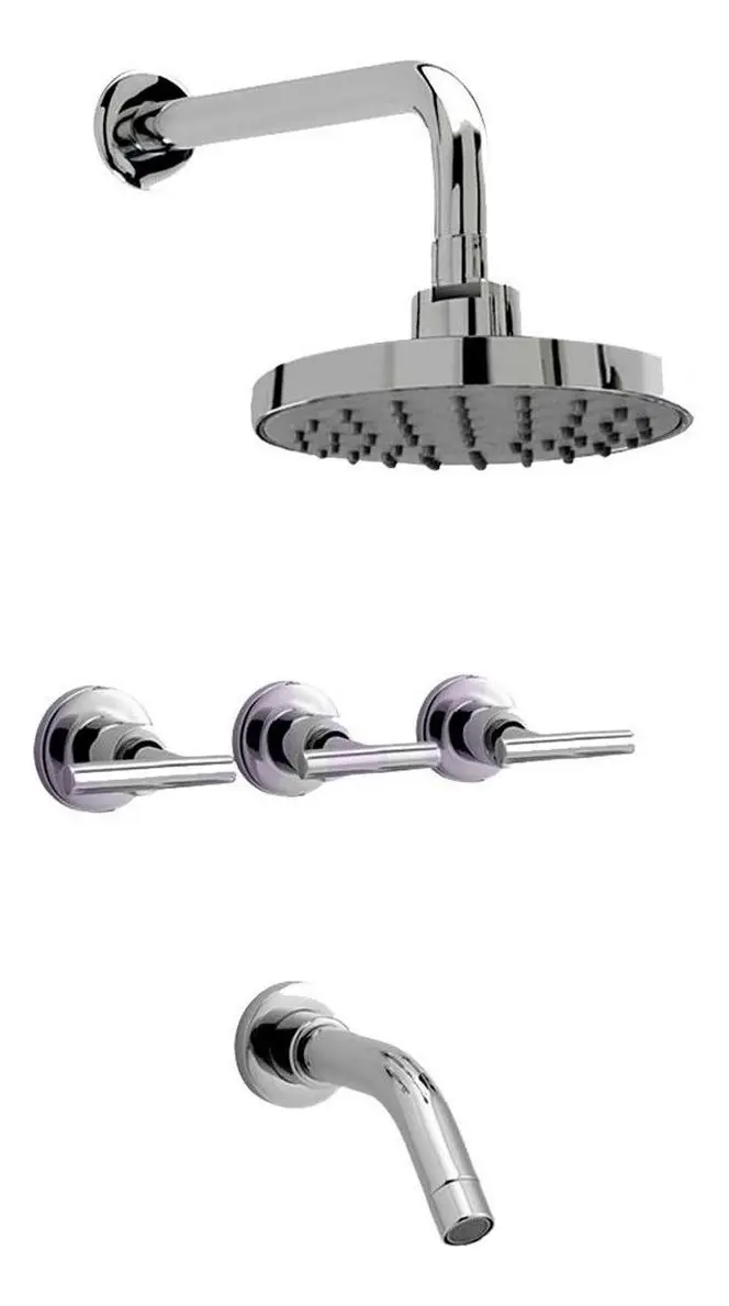 Combo Grifería Baño Peirano Adra 90-166 Cromo