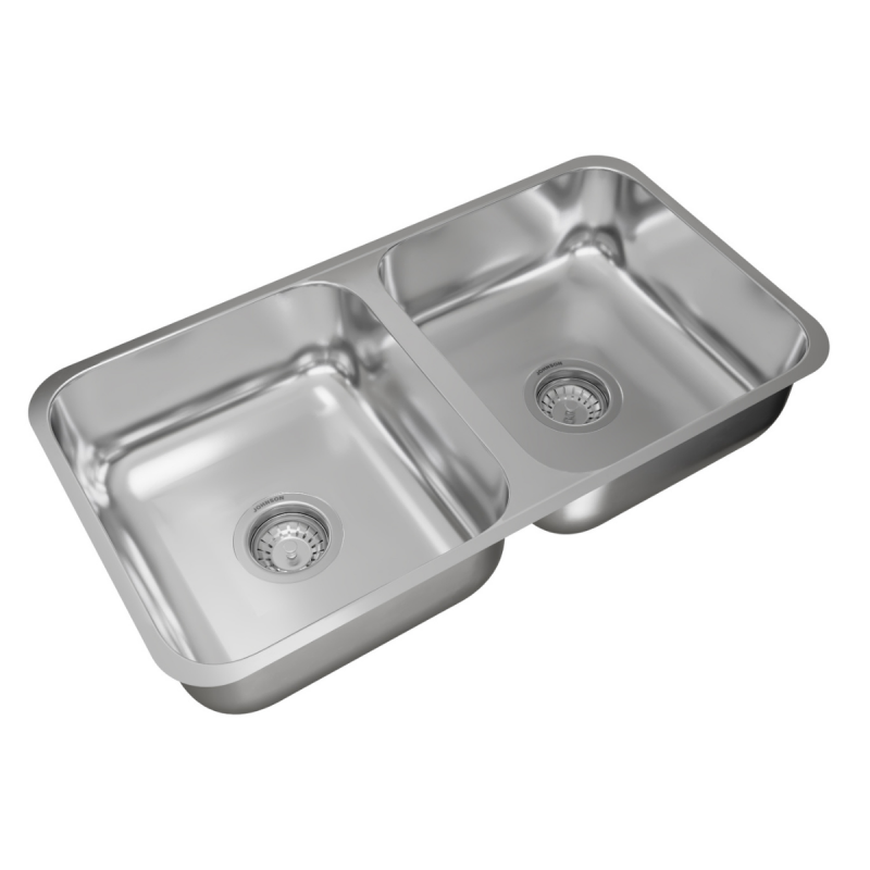 Bacha Pileta Doble Cocina Acero Inoxidable Johnson C37/18