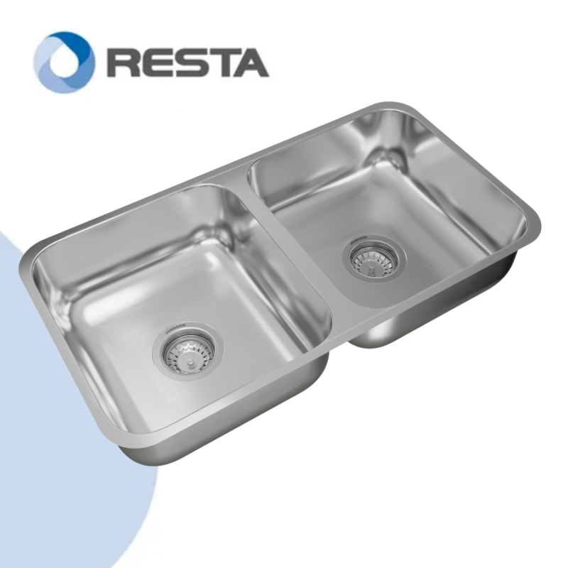 Bacha Pileta Doble Cocina Acero Inoxidable Johnson C37/18