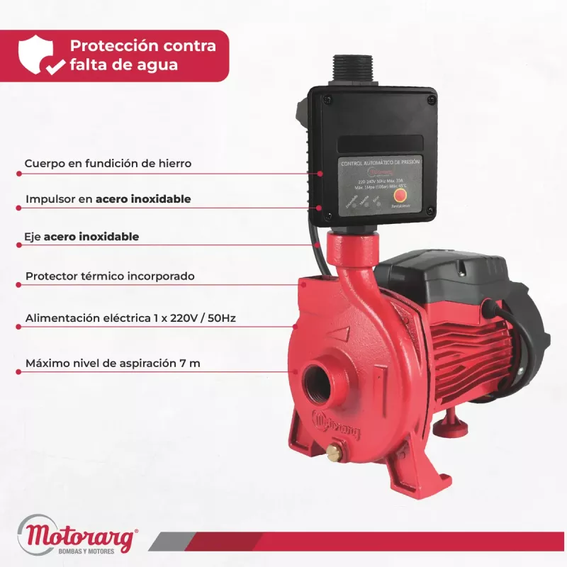 Bomba Centrífuga Inteligente Motorarg Elematic 26 0.75 HP 26 MTS
