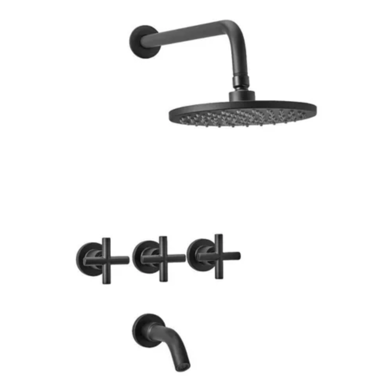Griferia Ducha Con Transferencia Peirano Black Velvet 80-190