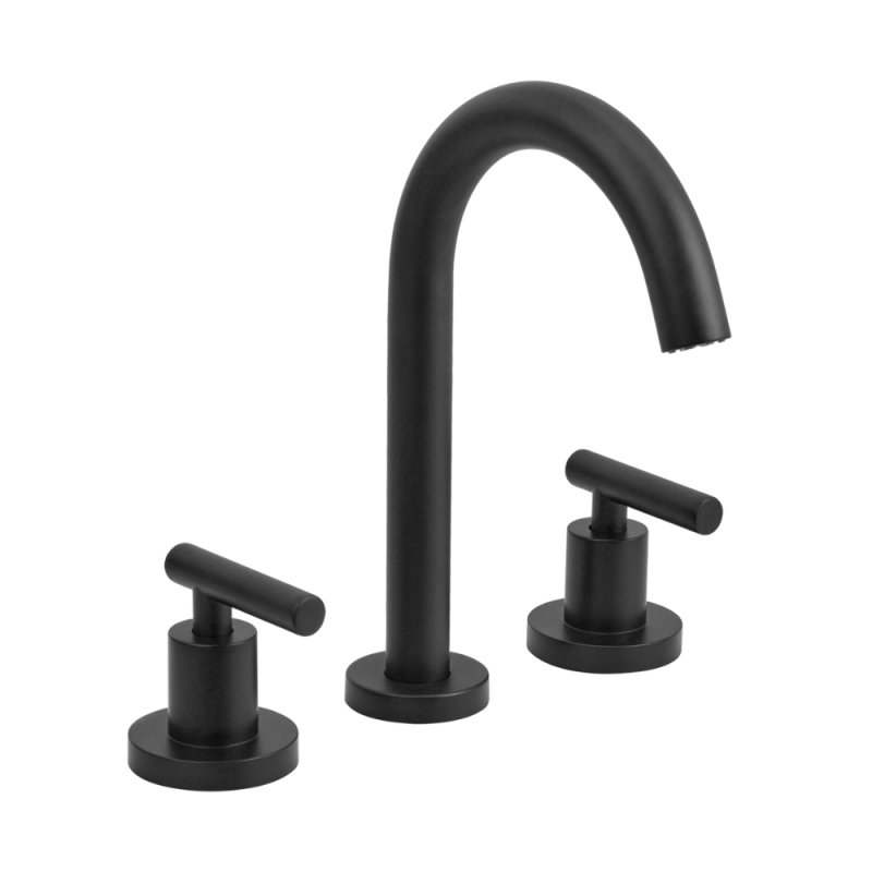 Grifería Lavatorio Baño Bicomando Peirano Adra Black 60-162N