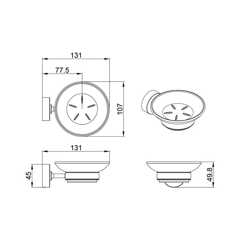 Jabonera Baño Peirano Stick Linea 19050 Cromo (adhesivo)