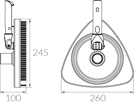 Limpiafondo triangular con cepillos de PP Vulcano 110000