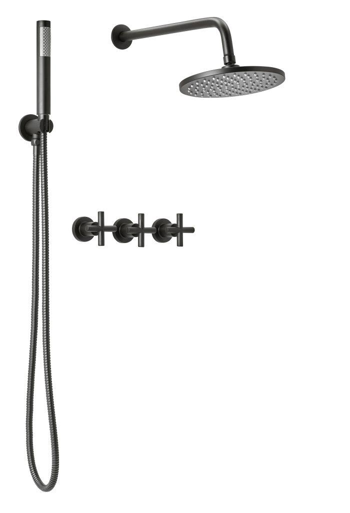 Grifería Ducha Bicomando 2 Funciones con Duchador Peirano Black Velvet 85-190
