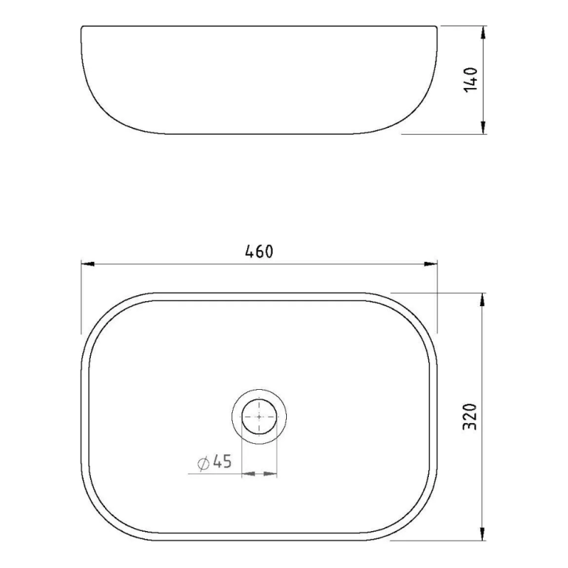 Bacha De Apoyar Negro Mate Peirano BCH10