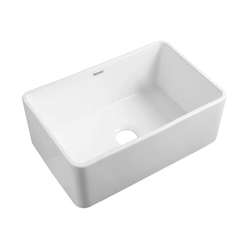 Bacha de Cocina Blanco de Apoyar Con Rejilla Y Desagote Peirano BCH16