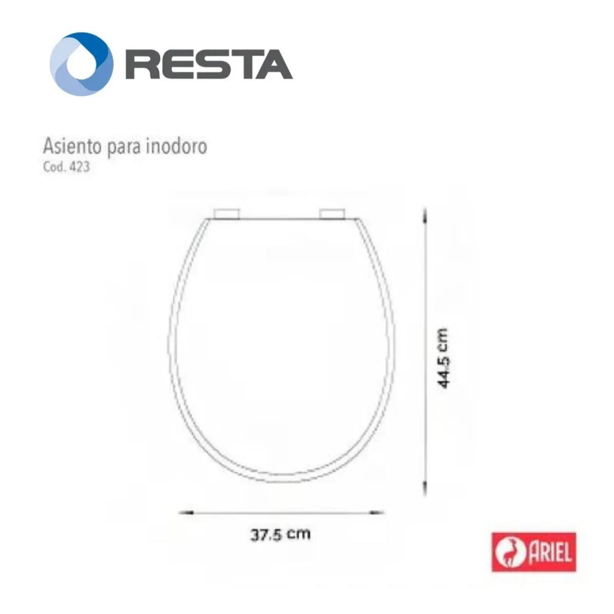 Asiento Para Inodoro 423 Ariel Blanco Urea