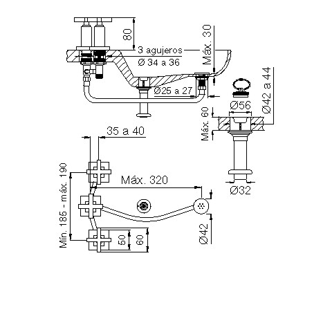 Grifería Bidet Con Transferencia Fv Dominic 0295R/85 CR Cromo