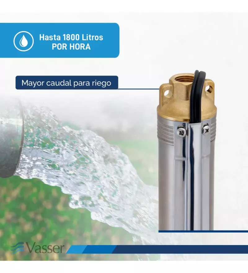 Bomba Sumergible Pozo VASSER de MOTORARG 2" BS2 Con Cable