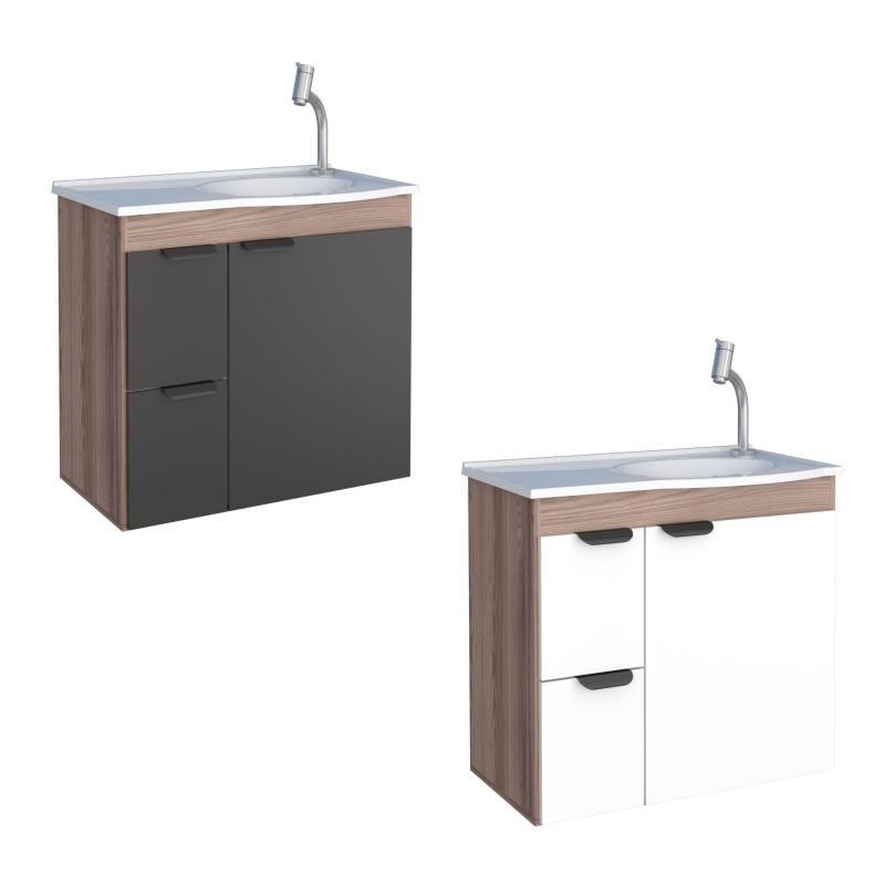 Vanitory Mueble Colgante Con Bacha Blanco Cozimax Margarida