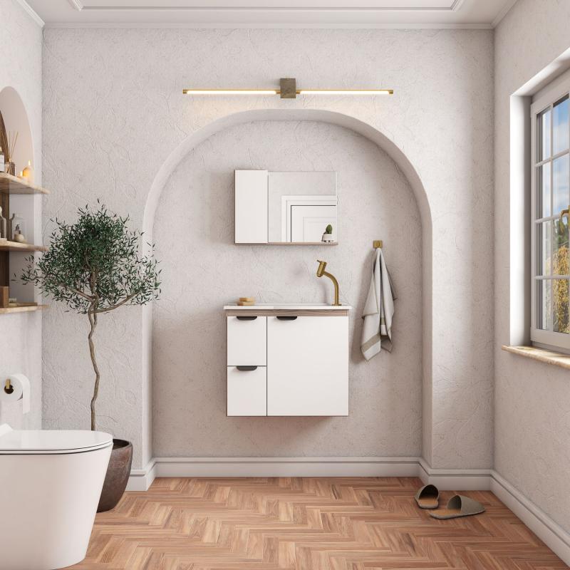 Vanitory Mueble Colgante Con Bacha Blanco Cozimax Margarida