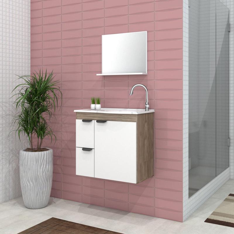 Vanitory Mueble Colgante Con Bacha Blanco Cozimax Margarida