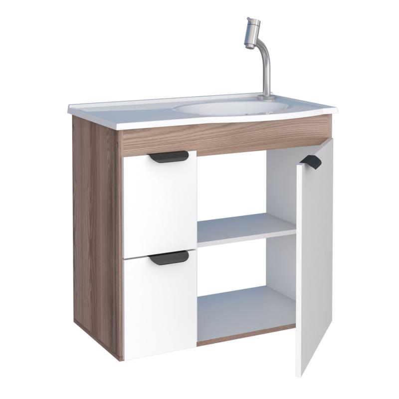 Vanitory Mueble Colgante Con Bacha Blanco Cozimax Margarida