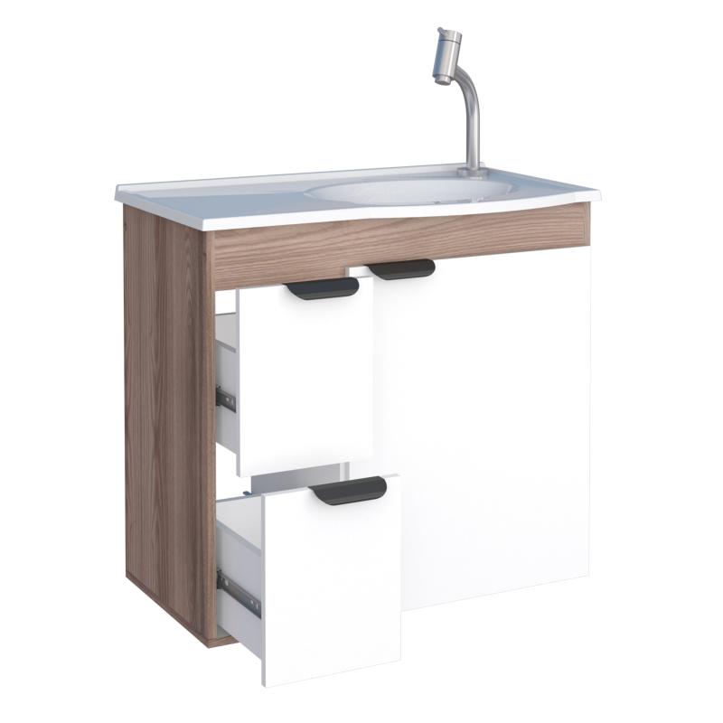 Vanitory Mueble Colgante Con Bacha Blanco Cozimax Margarida