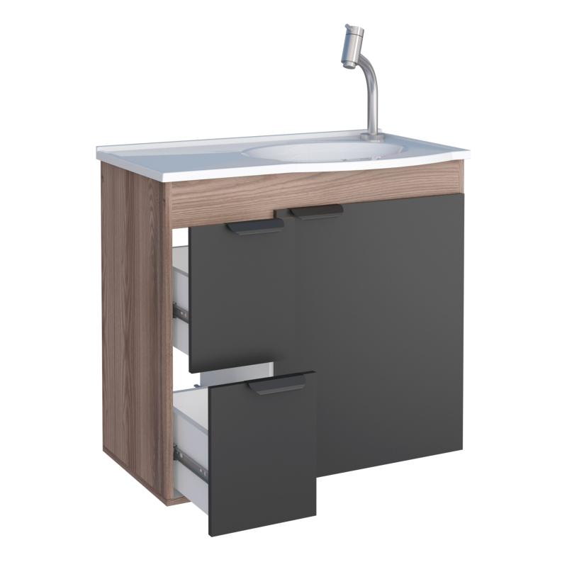 Vanitory Mueble Colgante Con Bacha Blanco Cozimax Margarida