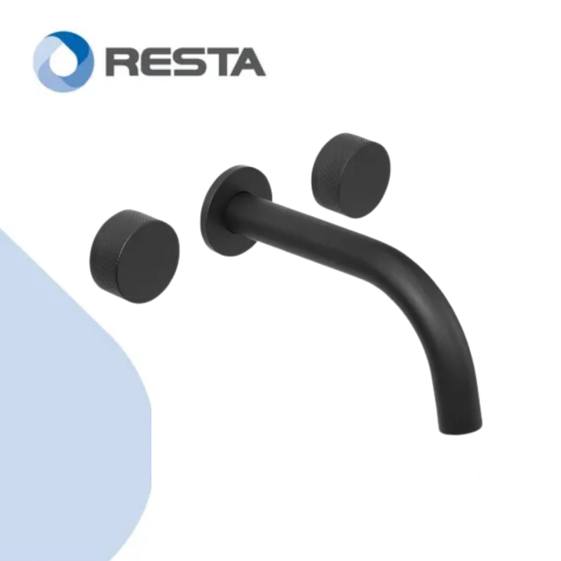 Griferia Lavatorio Pared Peirano Fabric Black Negro 62-100N