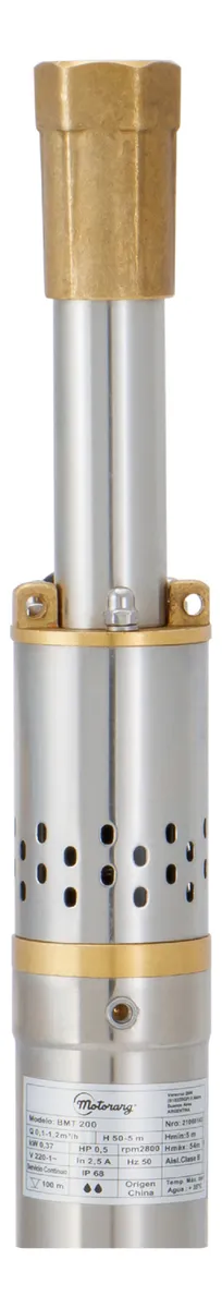 Bomba Sumergible de Pozo Motorarg 2" BMT 200 30 mts Cable