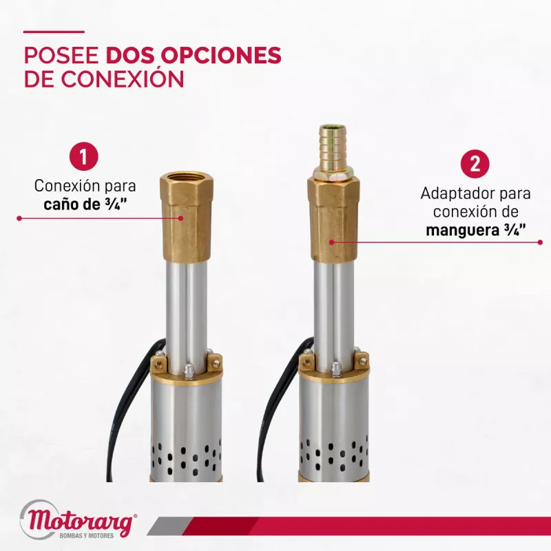 Bomba Sumergible de Pozo Motorarg 2" BMT 200 30 mts Cable