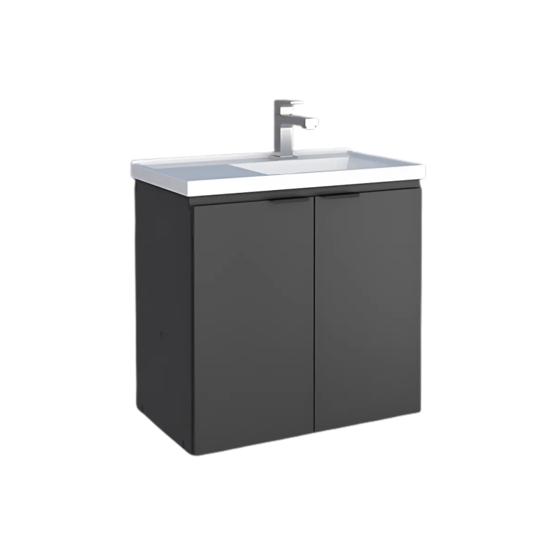 Vanitory Mueble Colgante Con Bacha Cozimax Aster 60 Negro