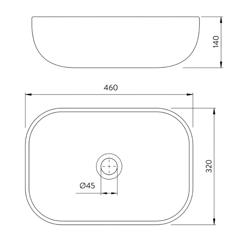 Bacha De Apoyar Baño Rectangular Marmolada Peirano BCH18