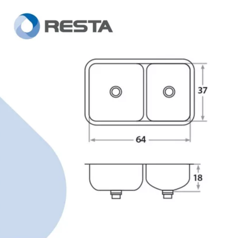 Pileta Doble De Cocina Mi Pileta 64x37x18 Nº 305