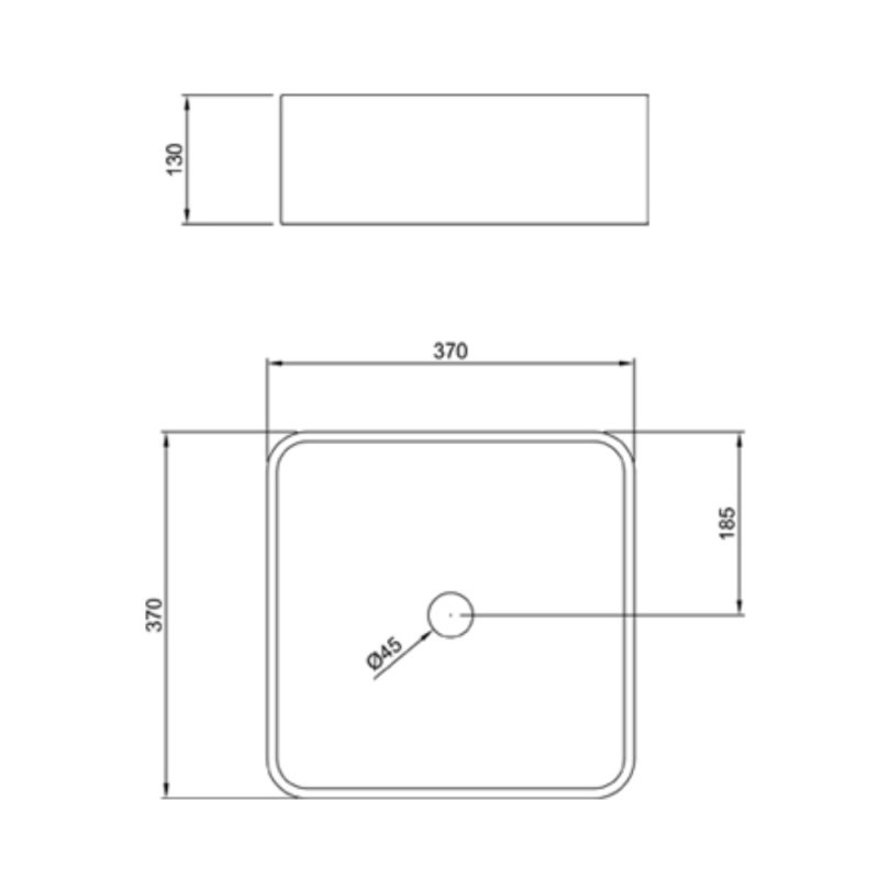 Bacha Apoyar Cuadrada Para Baño Blanco Peirano BCH05