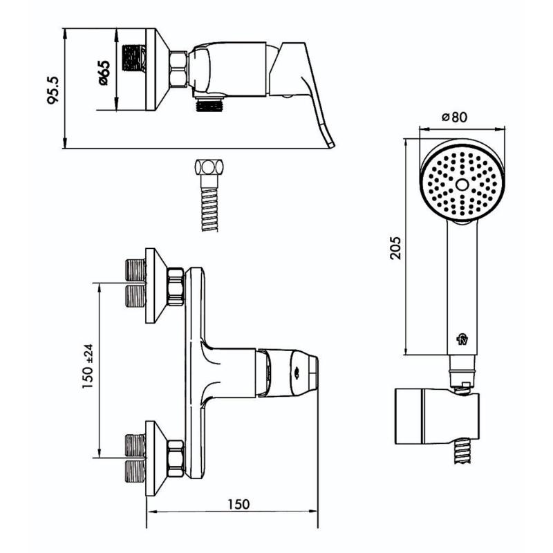 Grifería Ducha Y Bañera Sin Transferencia Fv Inicia 0311/R2 Cromo