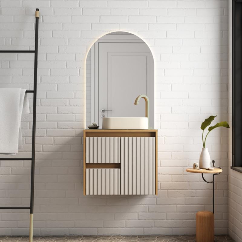 Vanitory Mueble Colgante Sin Bacha Beige Cozimax Kyoto Z102201