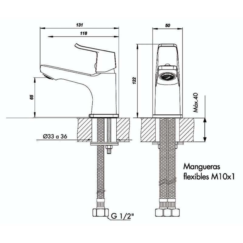 Grifería Lavatorio Baño Monocomando Fv Incia 0181/R2 Cromo
