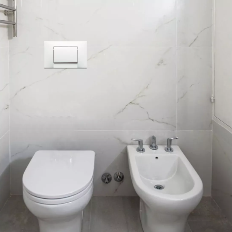 Tapa Y Tecla Para Deposito Embutido Blanca Universal Blanca Ideal 84010