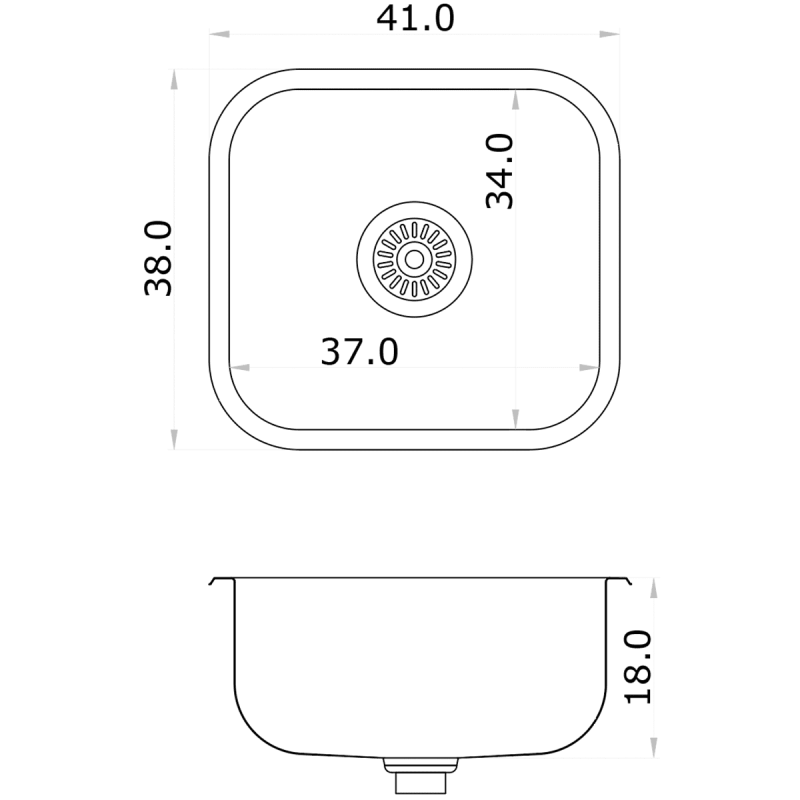 Bacha Cocina Simple Bajo Mesada Mi Pileta VESTA 402