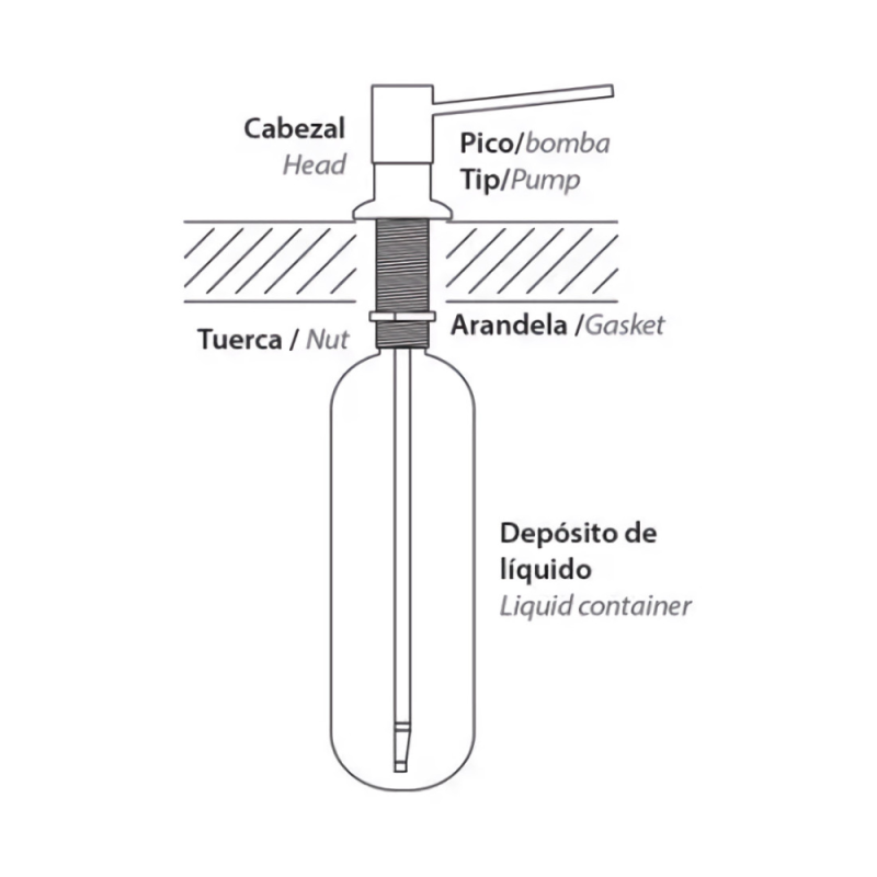 Bacha Cocina Simple Mi Pileta 801ED C/Dosificador Plateado