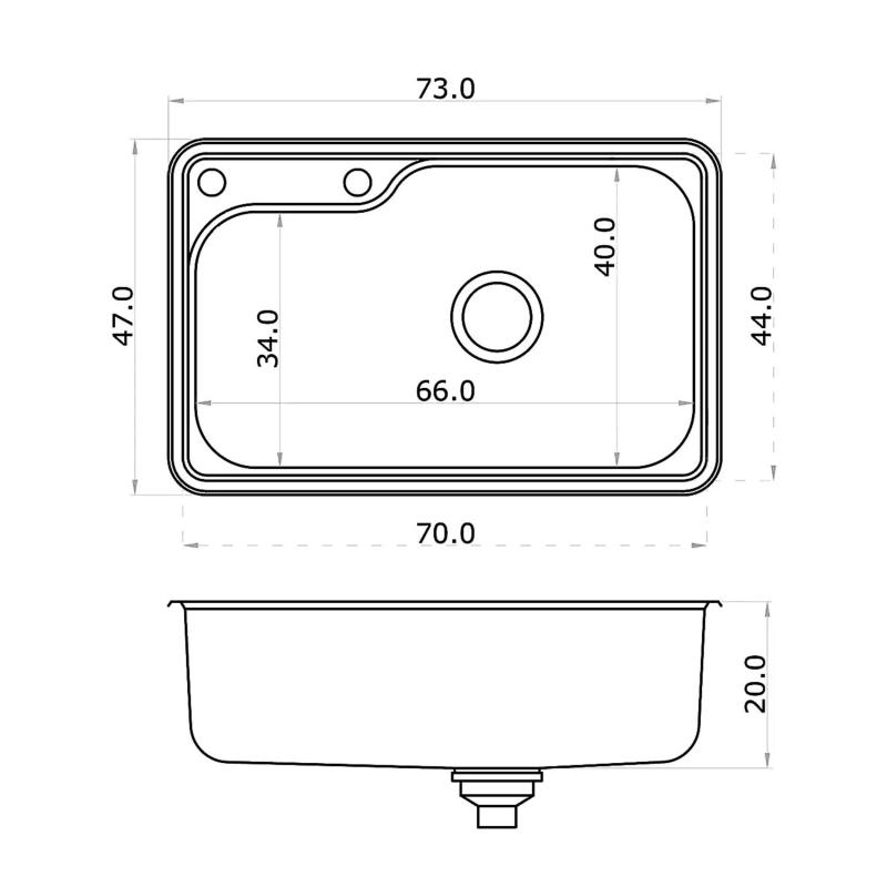 Bacha Cocina Simple Mi Pileta 802ED C/Dosificador Plateado