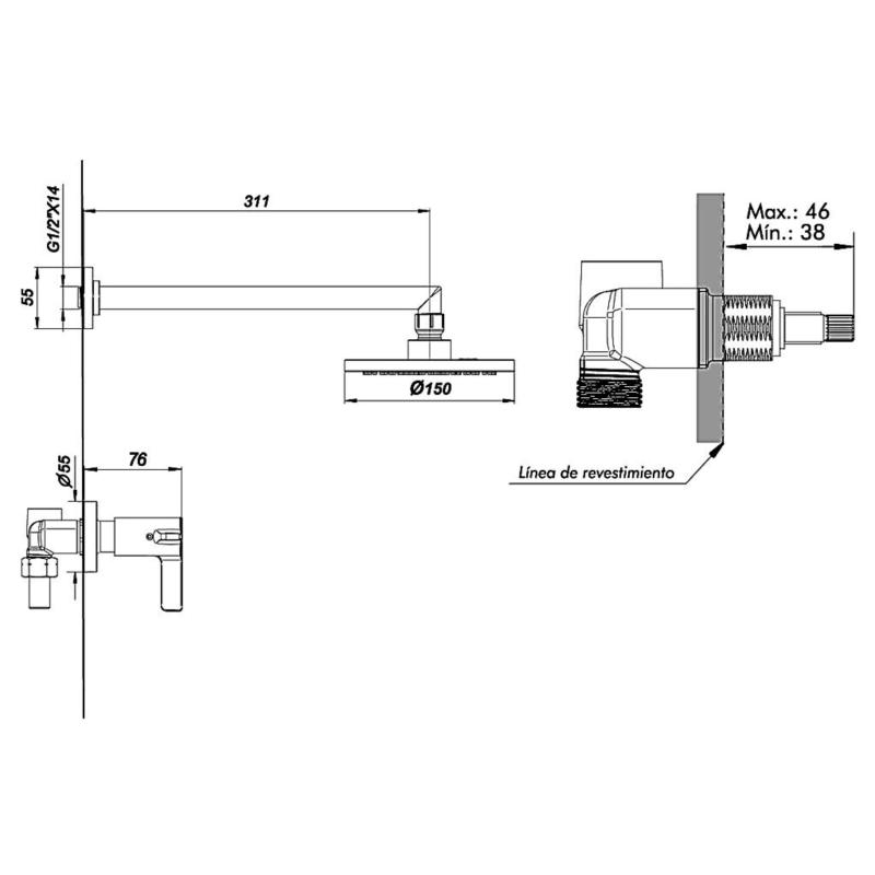 Grifería Ducha Fv Mauna 0109/G8