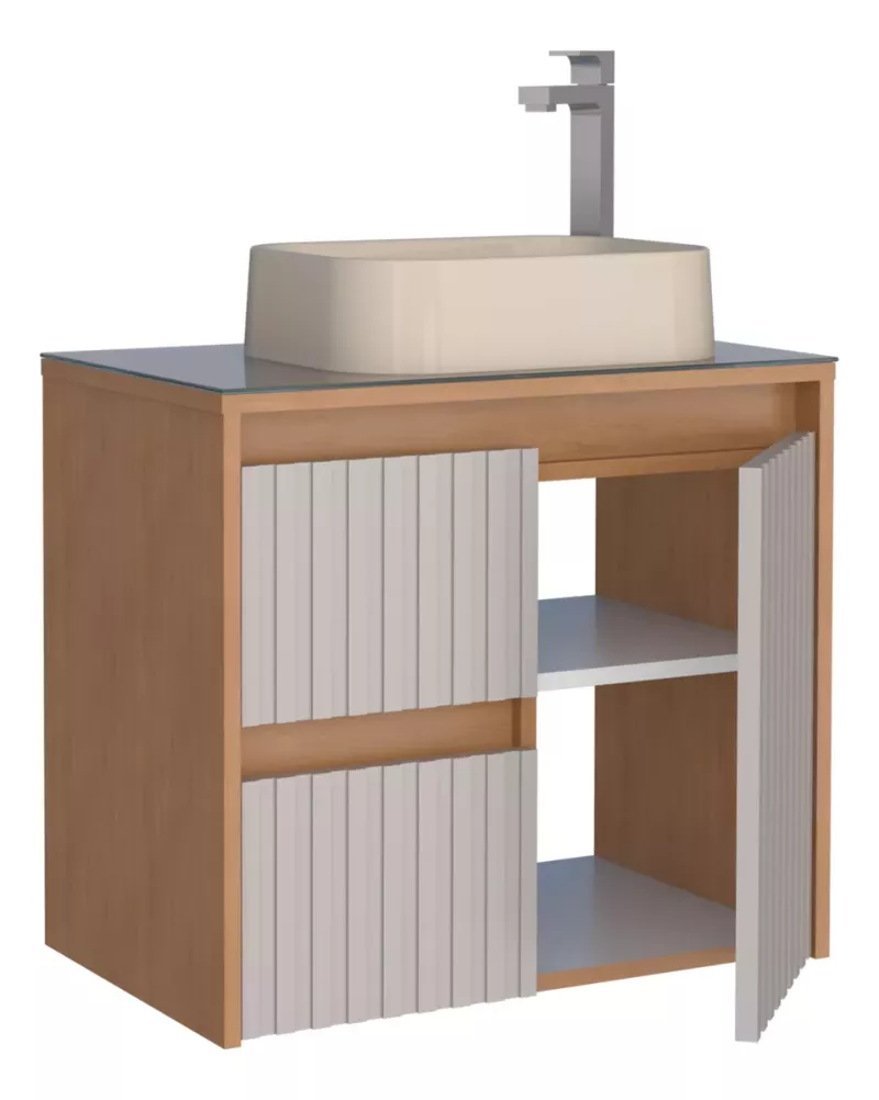 Vanitory Mueble Colgante Sin Bacha Beige Cozimax Kyoto Z102201